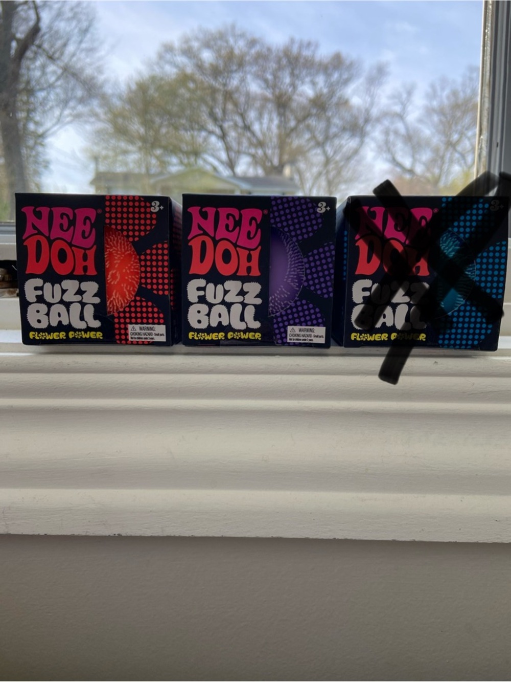 NeeDoh Fuzz Ball Plush Stress Toy - Purple, Orange Flower Power!